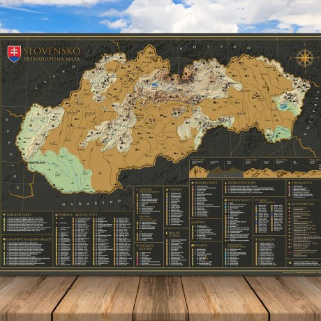 Stírací mapa Slovensko Přírodopis