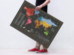 Stírací mapa světa dárková tuba A1